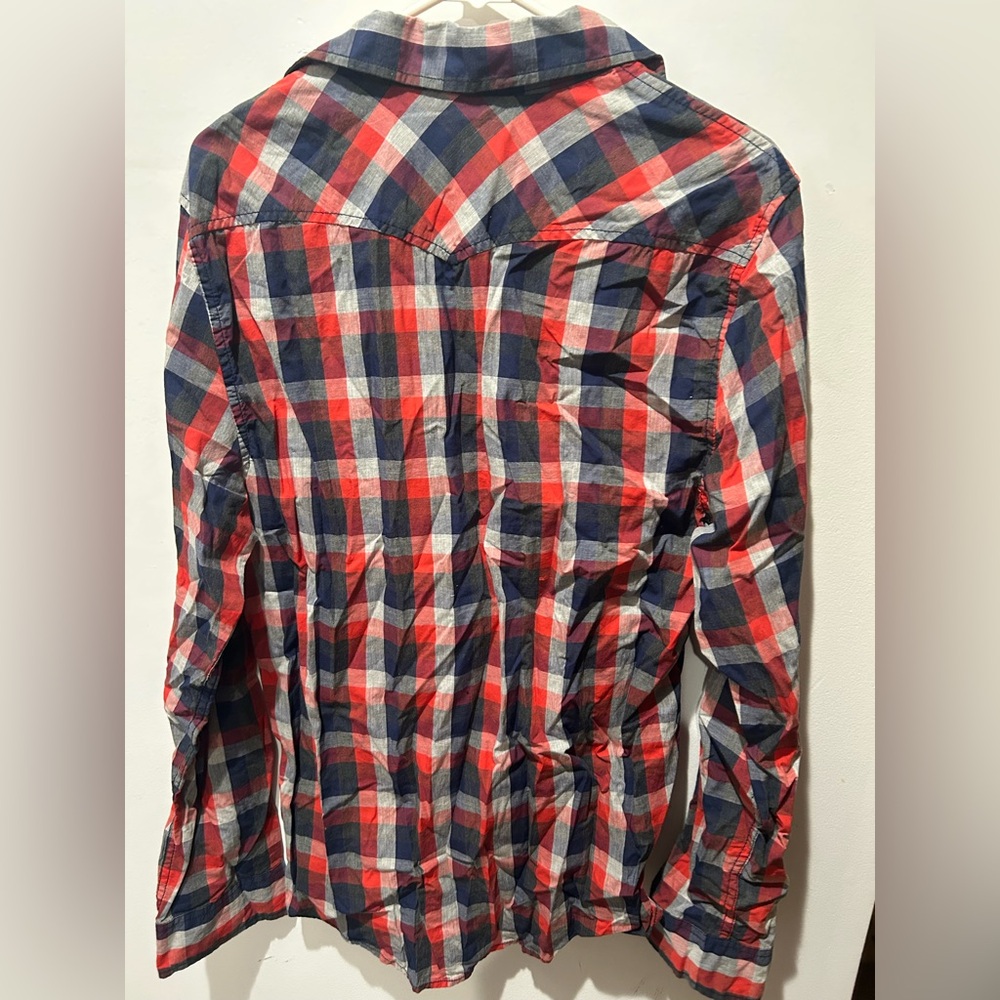 💙❤️ Buffalo Button Down 💯 Cotton - Picture 3 of 4